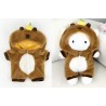 Capybara Bodysuit Réf. Y167 combinaison capybara marron douce avec capuche pour peluche 38–45 cm