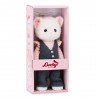 lucky kitty sophie plush grey pink outfit front