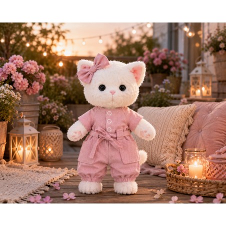 peluche Lucky Kitty vêtement Comfortable Walk rose