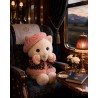 Lucky Doggy Clothing Set Mon Amour L093 manteau rose léopard avec béret et bottines