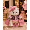 Lucky Doggy Clothing Set Mon Amour L093 manteau rose léopard avec béret et bottines