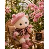 Lucky Doggy Clothing Set Mon Amour L093 rosa Leopardenmantel mit Baskenmütze und Stiefeln