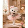 Ensemble peluche Lucky Doggy – Cœur rose : pull, robe tutu, nœud