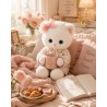 Ensemble peluche Lucky Doggy – Cœur rose : pull, robe tutu, nœud
