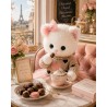 Ensemble peluche Lucky Doggy – Cœur rose : pull, robe tutu, nœud