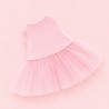 Ensemble peluche Lucky Doggy – Cœur rose : pull, robe tutu, nœud