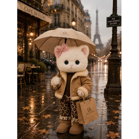 Lucky Doggy Urban Leopard Outfit L131 – suede jacket and leopard print trousers.