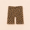 Ensemble Leopard Outfit Réf. L131 pour peluche Lucky Doggy, pantalon léopard, top marron, blouson camel et nœud.