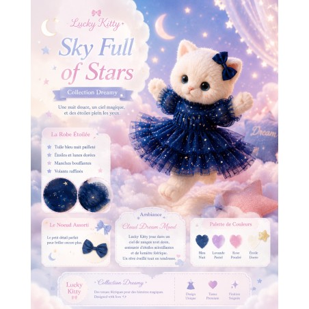 Lucky Doggy Starlight Night L130 – blauwe jurk met gouden sterren.
