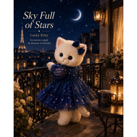 Lucky Doggy Starlight Night L130 – Blue Dress with Golden Stars