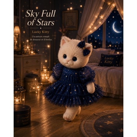 Lucky Doggy Starlight Night L130 – Blue Dress with Golden Stars
