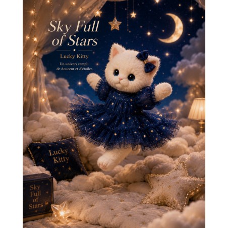 Lucky Doggy Starlight Night L130 – Blue Dress with Golden Stars