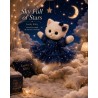 Ensemble Starlight Night Lucky Doggy L130 – robe bleue en tulle avec étoiles dorées.