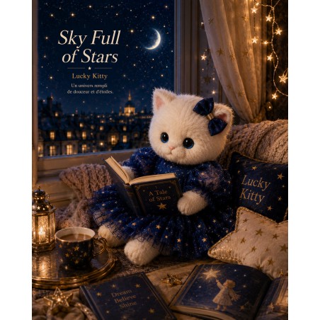 Lucky Doggy Starlight Night L130 – Blue Dress with Golden Stars