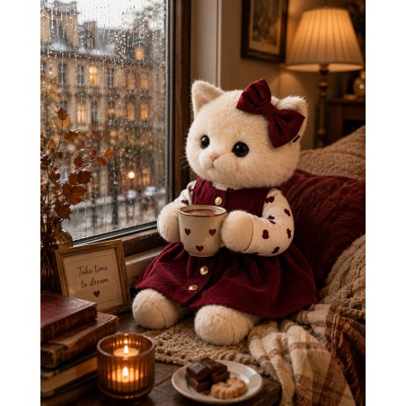 Lucky Doggy Velvet Love L128 – burgundy dress and heart top.