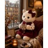 Lucky Doggy Velvet Love L128 – burgundy dress and heart top.