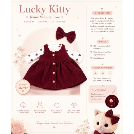 Lucky Doggy Velvet Love L128 – burgundy dress and heart top.