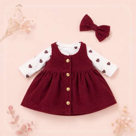 Lucky Doggy Velvet Love L128 – burgundy dress and heart top.