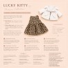 Ensemble Robe Léopard & Perfecto Blanc pour peluche Lucky Doggy – Look Rock Chic 40 cm
