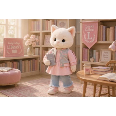 Lucky Doggy L125 Sweet College – blouson teddy gris et rose"