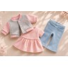 Lucky Doggy L125 Sweet College – blouson teddy gris et rose"