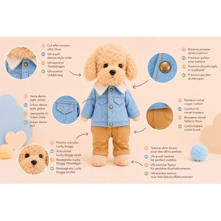 Lucky Doggy Lucky Andy Denim Style LD6/123 Plüschfigur mit Geschenkbox