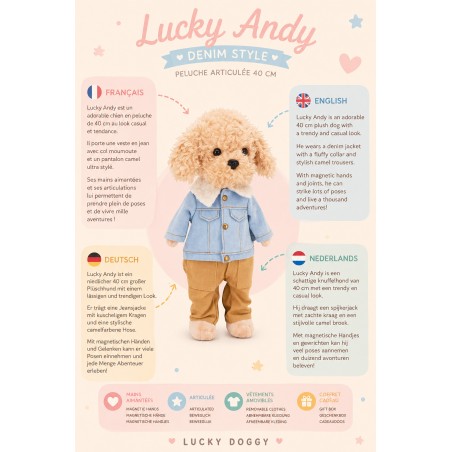 Lucky Doggy Lucky Andy Denim Style LD6/123 plush with gift box