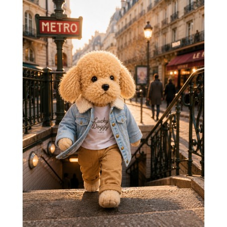 Lucky Doggy Lucky Andy Denim Style LD6/123 knuffel met geschenkdoos
