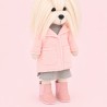 Lucky Yoyo Lavender Evening Réf. LD5/100 – Peluche Lucky Doggy articulée manteau rose et robe grise