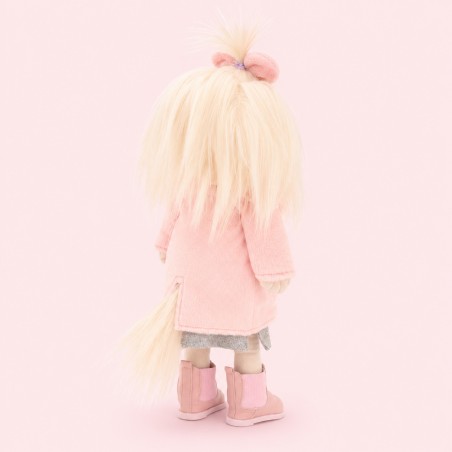Lucky Yoyo Lavender Evening Réf. LD5/100 – Peluche Lucky Doggy articulée manteau rose et robe grise