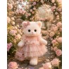 Lucky Doggy L120 – robe rose en tulle à volants et nœud assorti
