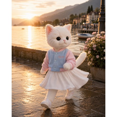 Lucky Doggy L119 – pastel teddyjasje en witte jurk