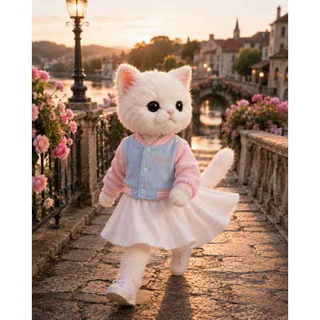 Lucky Doggy L119 – pastel teddyjasje en witte jurk