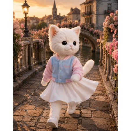 Lucky Doggy L119 – pastel teddyjasje en witte jurk