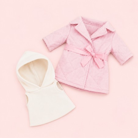 Lucky Doggy roze jas met ceintuur Lavender Evening L116 voor knuffe