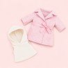 Lucky Doggy manteau rose ceinturé Lavender Evening L116 pour peluche