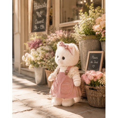 Lucky Doggy L114 robe salopette rose et haut volanté pour peluche