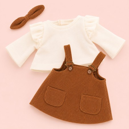 Lucky Doggy L112 robe salopette marron et haut crème pour peluche