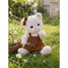 Lucky Doggy L112 braunes Cordkleid und Rüschenbluse für Plüschfigur
