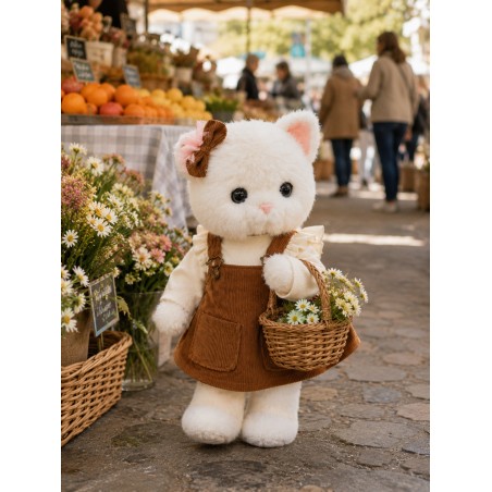 Lucky Doggy L112 bruine tuinrok en crèmekleurige top voor knuffel