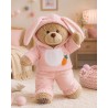 rosa Hasenpyjama mit langen Ohren für Plüschtier – Ref. Y236
