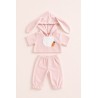plush pajama with pink bunny hood and carrot patch – Ref. Y236