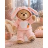 pyjama rose pour peluche avec capuche à oreilles et carotte – Réf. Y236