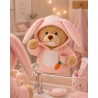 Pyjama lapin rose pour peluche – Capuche longues oreilles – Réf. Y236