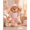 Plush pink bunny pajama – Long ear hood & carrot detail – Ref. Y236