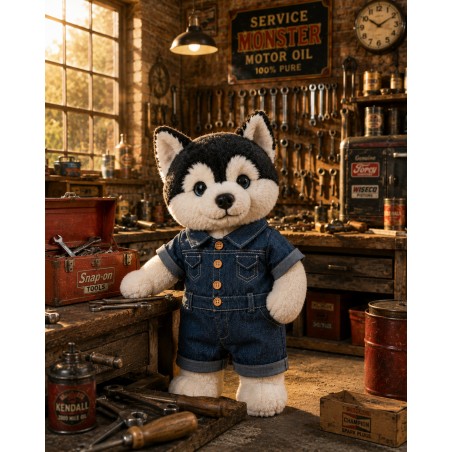 Combinaison Denim Explorer Y013 vêtement jean bleu pour peluche 40 cm