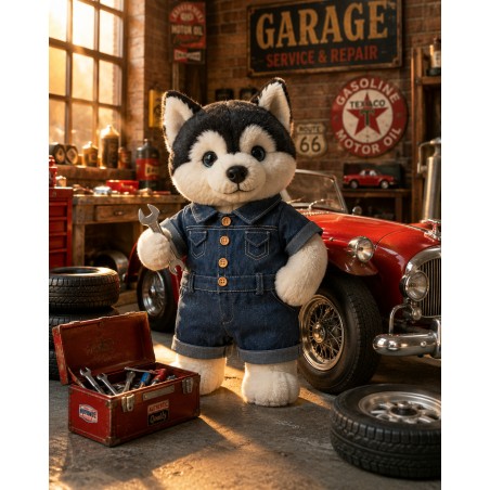 Denim Explorer Y013 blue denim jumpsuit for 40 cm plush toy