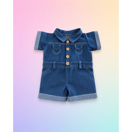 Combinaison Denim Explorer Y013 vêtement jean bleu pour peluche 40 cm