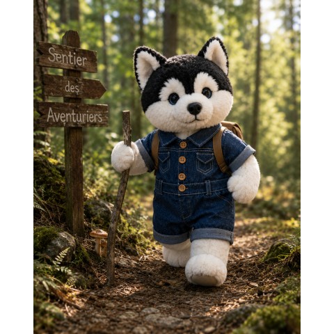 Denim Explorer Y013 Jeans-Overall für 40 cm Plüschtier