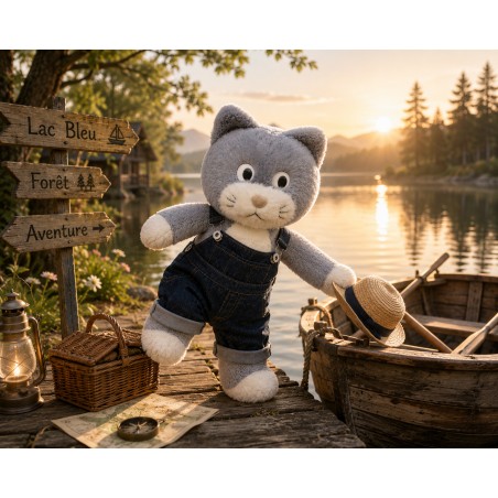 Denim Adventure Overalls Y003 blue denim outfit for plush toy